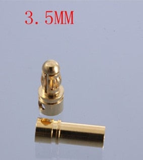 40pcs/lot 2.0mm 3.0mm 3.5mm 4.0mm 5.5mm 6.0mm 8.0MM Gold Bullet Banana Connector