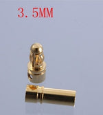 40pcs/lot 2.0mm 3.0mm 3.5mm 4.0mm 5.5mm 6.0mm 8.0MM Gold Bullet Banana Connector