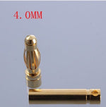 40pcs/lot 2.0mm 3.0mm 3.5mm 4.0mm 5.5mm 6.0mm 8.0MM Gold Bullet Banana Connector