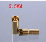 40pcs/lot 2.0mm 3.0mm 3.5mm 4.0mm 5.5mm 6.0mm 8.0MM Gold Bullet Banana Connector