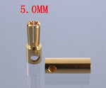 40pcs/lot 2.0mm 3.0mm 3.5mm 4.0mm 5.5mm 6.0mm 8.0MM Gold Bullet Banana Connector