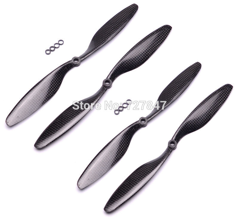 2Pair/Lot 10X4.5 Real Carbon Fiber propeller prop CW/CCW 1045