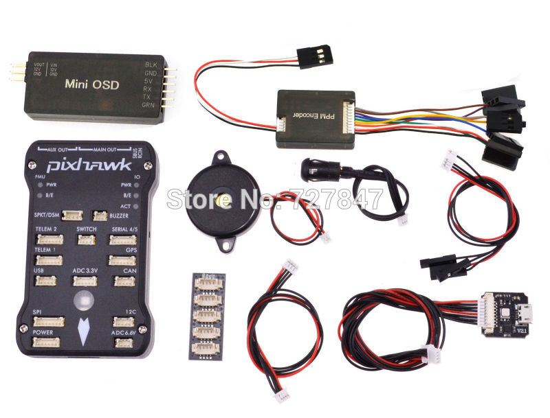 Pixhawk PX4 2.4.6 32 bit ARM Flight Controller /8G TF Card/Led External/PPM/I2C/Minim OSD for RC Multicopter