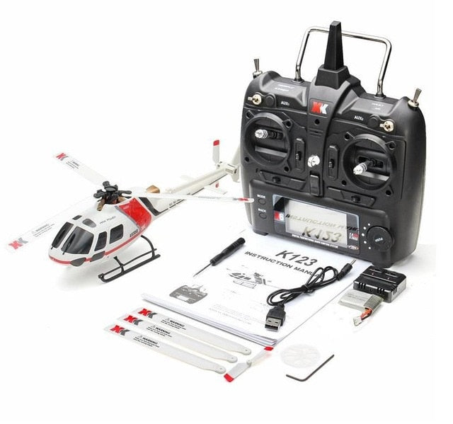 XK K123 6CH Brushless AS350 Scale 3D6G System RC Helicopter